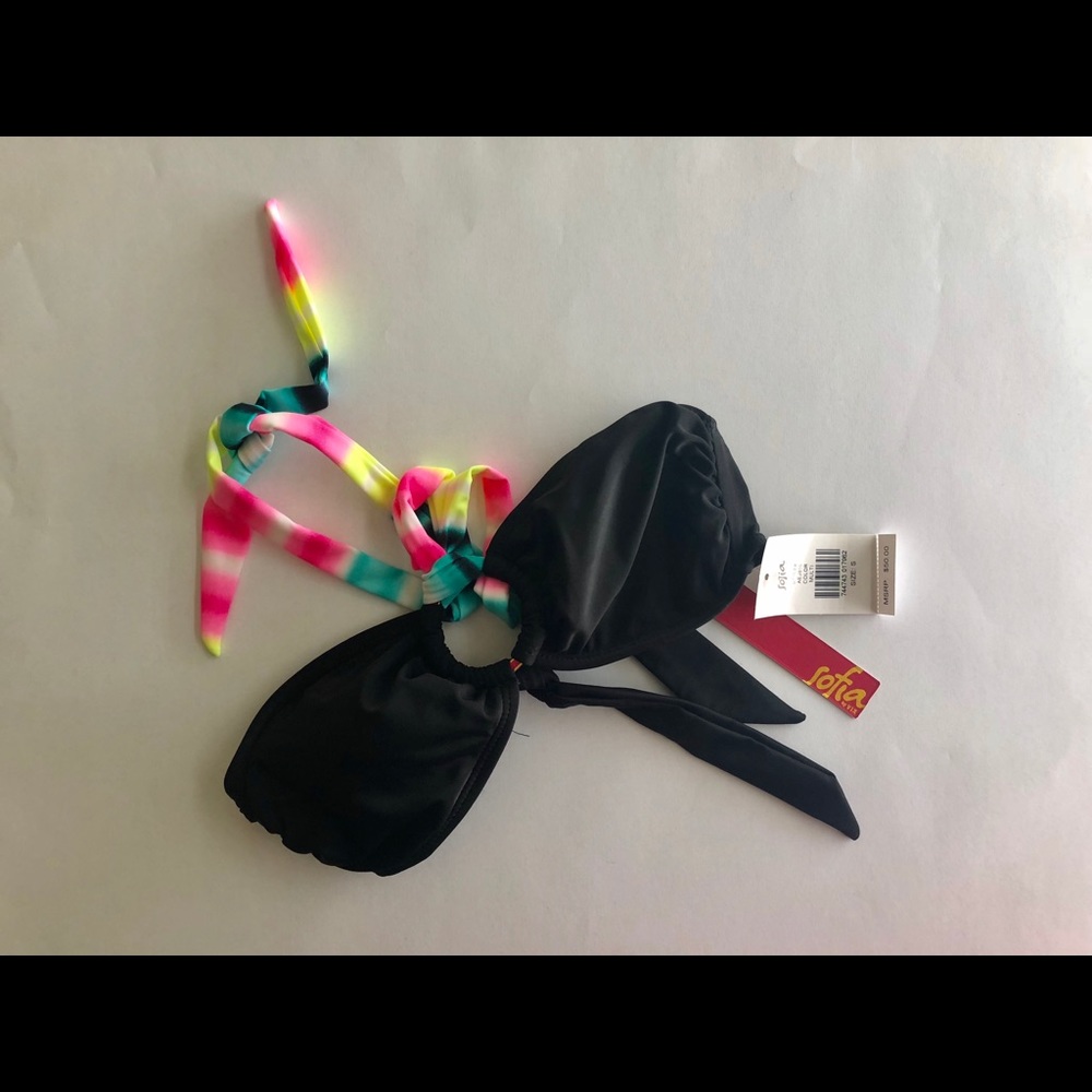 🖤VIX🌈Black and Multi Color Bandeau Bikini Top